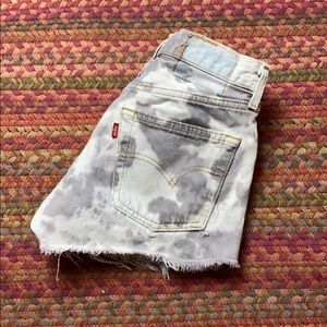 LEVIS 501 GREY TIE DYE SHORTS